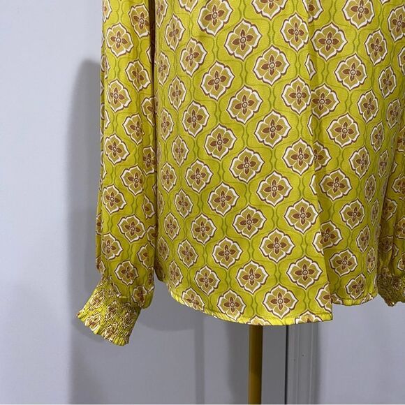 Rachel Rachel Roy Yellow Patterned Blouse Size S - Picture 3 of 6